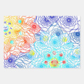 Bunte Frühlingsblumen Geschenkpapier Set (Vorderseite 3)