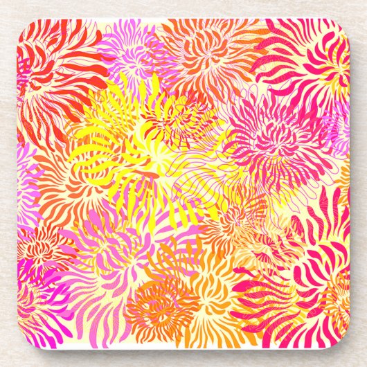 Bunte Frühlingsblumen Getränkeuntersetzer (Vorderseite)