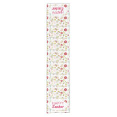Bunte Frühlingsblumen Happy Oaster Kurzer Tischläufer (Vorderseite)