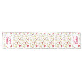 Bunte Frühlingsblumen Happy Oaster Kurzer Tischläufer (Horizontal)