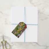 Bunte Frühlingsblumen in voller Blüte Geschenkanhänger (Mit Garn)