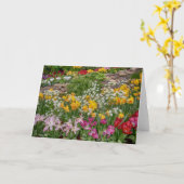 Bunte Frühlingsblumen in voller Blüte Karte (Gelbe Blume)