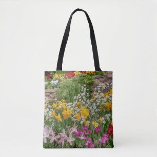 Bunte Frühlingsblumen in voller Blüte Tasche