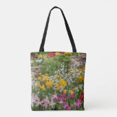 Bunte Frühlingsblumen in voller Blüte Tasche (Rückseite)