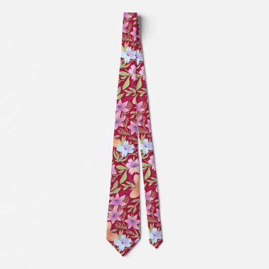 Bunte Frühlingsblumen Krawatte (Vorderseite)