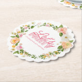 Bunte Frühlingsblumen Lettering 90. Geburtstag Untersetzer (angewinkelt)