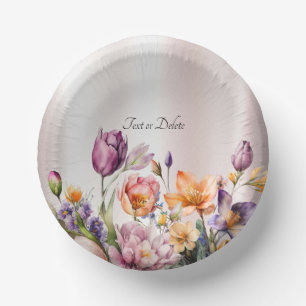 Bunte Frühlingsblumen Pappteller