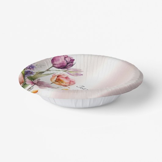 Bunte Frühlingsblumen Pappteller (Gewinkelt)