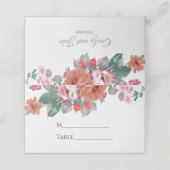 Bunte Frühlingsblumen Platzkarte (Außenseite Aufgefaltet)