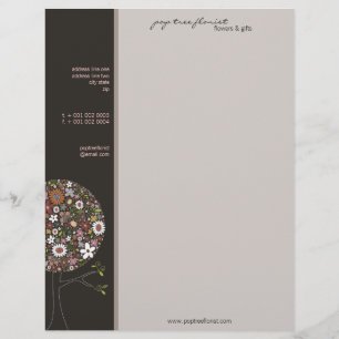 Bunte Frühlingsblumen Pop Baum Whimsical & Chic Briefkopf