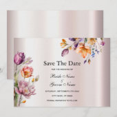Bunte Frühlingsblumen Save the Date (Vorne/Hinten)