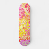 Bunte Frühlingsblumen Skateboard (Vorderseite)