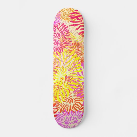 Bunte Frühlingsblumen Skateboard (Vorderseite)