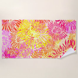 Bunte Frühlingsblumen Strandtuch