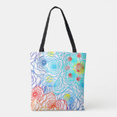 Bunte Frühlingsblumen Tasche (Rückseite)