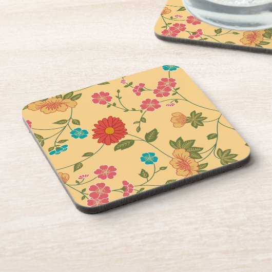 Bunte Frühlingsblumen Untersetzer (Linke Seite)