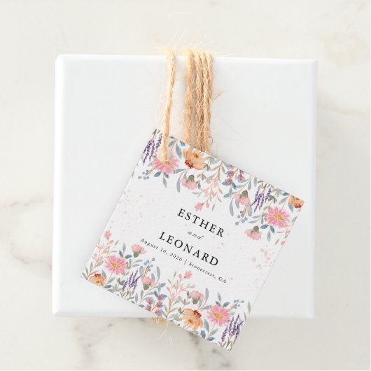 Bunte Frühlingsfeier Wildblume Geschenkanhänger (Beispiel)