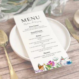 Bunte Frühlingsfeier Wildblume Menükarte