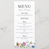 Bunte Frühlingsfeier Wildblume Menükarte (Vorderseite)