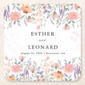 Bunte Frühlingsfeier Wildblume Rechteckiger Pappuntersetzer (Vorderseite)