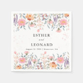 Bunte Frühlingsfeier Wildblume Serviette (Vorderseite)