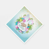 Bunte Frühlingshasen-Oster-Eier & Blumen Serviette (Ecke)