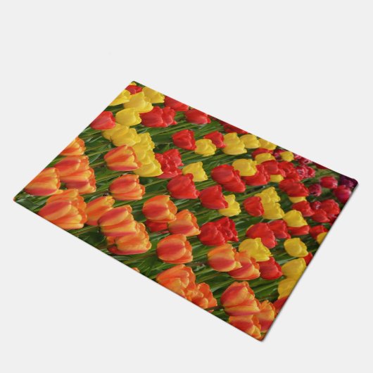 Bunte Frühlingstulpen Fußmatte (Schrägansicht)