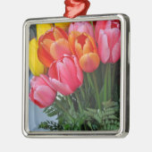 Bunte Frühlingstulpen Ornament Aus Metall (Links)