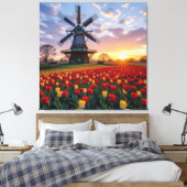 Bunte Frühlingswiese mit Windmühle Leinwanddruck (Insitu (Schlafzimmer))
