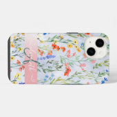 Bunte Frühlingswiesen-Blumenwiese Monogramm iPhone Hülle (Rückseite (Horizontal))