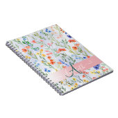 Bunte Frühlingswiesen-Blumenwiese Monogramm Notizblock (Rechte Seite)