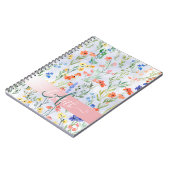 Bunte Frühlingswiesen-Blumenwiese Monogramm Notizblock (Linke Seite)