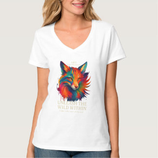 Bunte Fuchs-Kunst T-Shirt