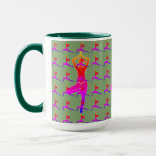 Bunte 'Fun Yoga Design' Combo Kaffeetasse / Tasse