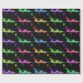 Bunte funkelnde frohe Weihnachten Geschenkpapier (Flach)