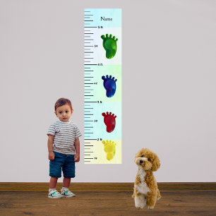 Bunte Fuß Pastell-Wachstumsdiagramm mit Kinds Name Fotodruck