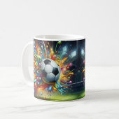 Bunte Fußball Kaffeetasse (Vorderseite Links)