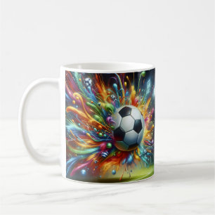 Bunte Fußball Kaffeetasse