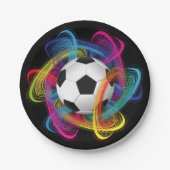 Bunte Fußball-Papierteller Pappteller (Vorderseite)