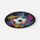 Bunte Fußball-Papierteller Pappteller (Schrägansicht)