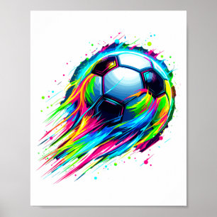 Bunte Fußball-Tie-Dye-Fußball-T-Shirt Poster