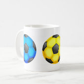 Bunte Fußbälle Kaffeetasse (Vorderseite Links)
