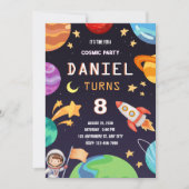 Bunte Galaxie Geburtstagsparty Einladung (Vorderseite)