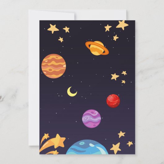 Bunte Galaxie Geburtstagsparty Einladung (Rückseite)