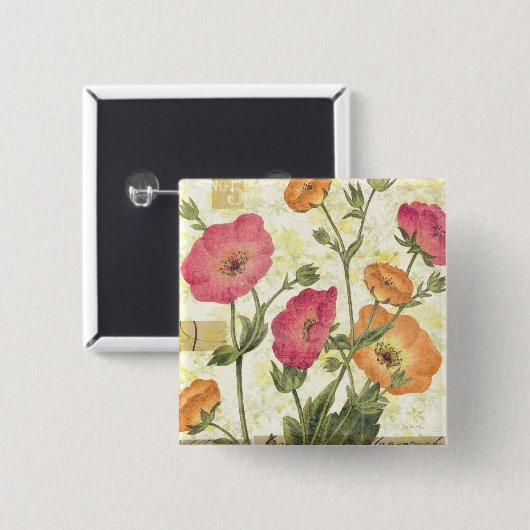 Bunte Gänseblümchen Button (Vorne & Hinten)