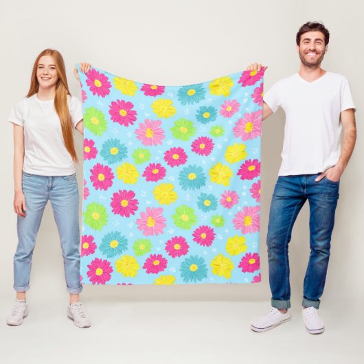 Bunte Gänseblümchen Fleecedecke (Beispiel)