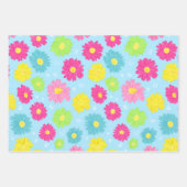 Bunte Gänseblümchen Geschenkpapier Set (Vorderseite)