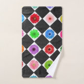 Bunte Gänseblume mit Monogramm Badhandtuch Set (Handtuch)