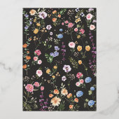Bunte Garden Blume Hochzeitsfeier Folieneinladung (Rückseite)