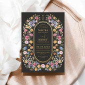 Bunte Garden Blume Hochzeitsfeier Folieneinladung